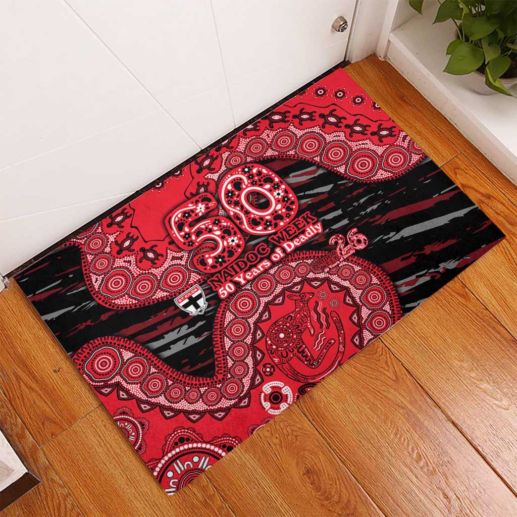 St Kilda Saints NAIDOC Week 2026 Rubber Doormat Australian Aboriginal Dot Art Dreamtime Pattern Style