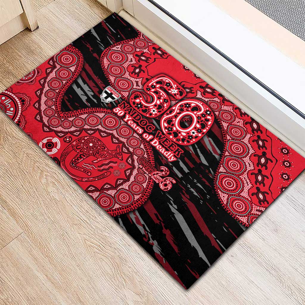 St Kilda Saints NAIDOC Week 2026 Rubber Doormat Australian Aboriginal Dot Art Dreamtime Pattern Style