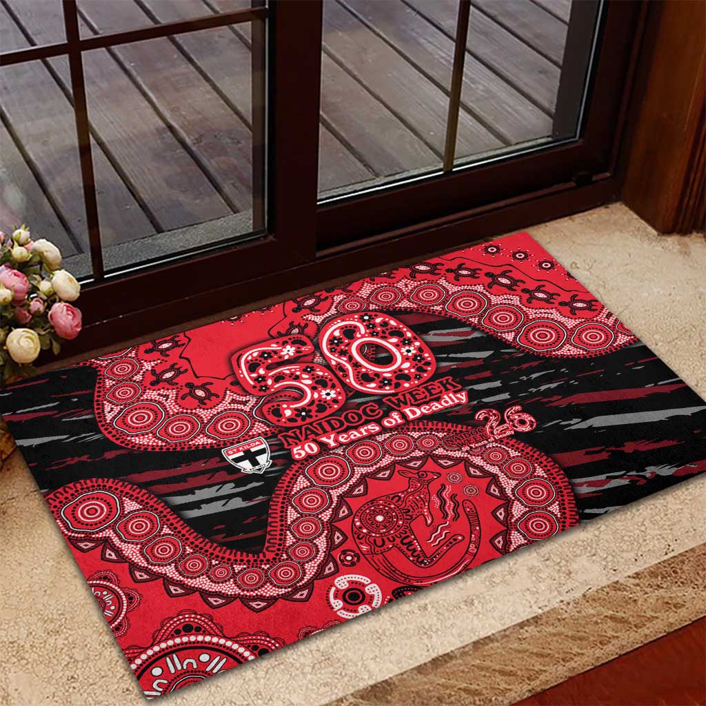 St Kilda Saints NAIDOC Week 2026 Rubber Doormat Australian Aboriginal Dot Art Dreamtime Pattern Style