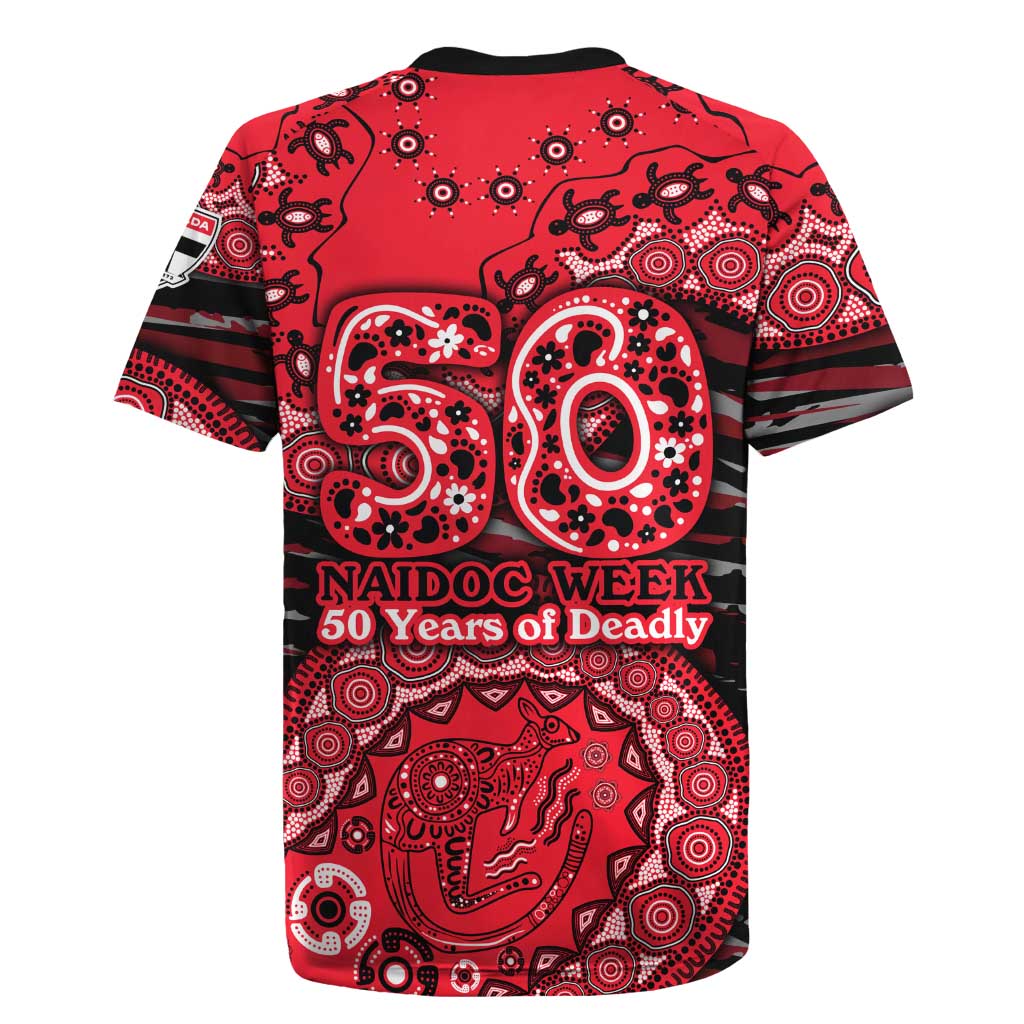 St Kilda Saints NAIDOC Week 2026 Rugby Jersey Australian Aboriginal Dot Art Dreamtime Pattern Style