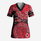 St Kilda Saints NAIDOC Week 2026 Scrub Top Australian Aboriginal Dot Art Dreamtime Pattern Style