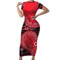 St Kilda Saints NAIDOC Week 2026 Short Sleeve Bodycon Dress Australian Aboriginal Dot Art Dreamtime Pattern Style