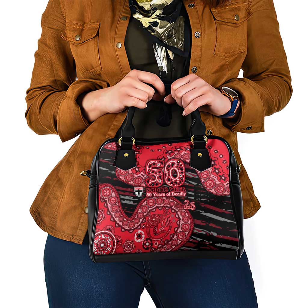 St Kilda Saints NAIDOC Week 2026 Shoulder Handbag Australian Aboriginal Dot Art Dreamtime Pattern Style