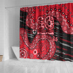 St Kilda Saints NAIDOC Week 2026 Shower Curtain Australian Aboriginal Dot Art Dreamtime Pattern Style