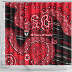 St Kilda Saints NAIDOC Week 2026 Shower Curtain Australian Aboriginal Dot Art Dreamtime Pattern Style
