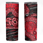 St Kilda Saints NAIDOC Week 2026 Skinny Tumbler Australian Aboriginal Dot Art Dreamtime Pattern Style