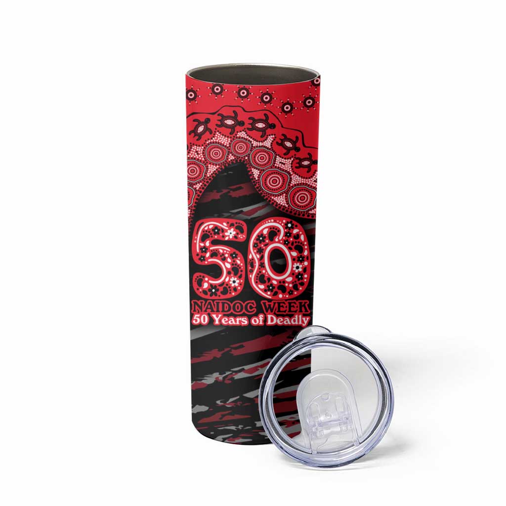 St Kilda Saints NAIDOC Week 2026 Skinny Tumbler Australian Aboriginal Dot Art Dreamtime Pattern Style