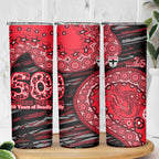 St Kilda Saints NAIDOC Week 2026 Skinny Tumbler Australian Aboriginal Dot Art Dreamtime Pattern Style