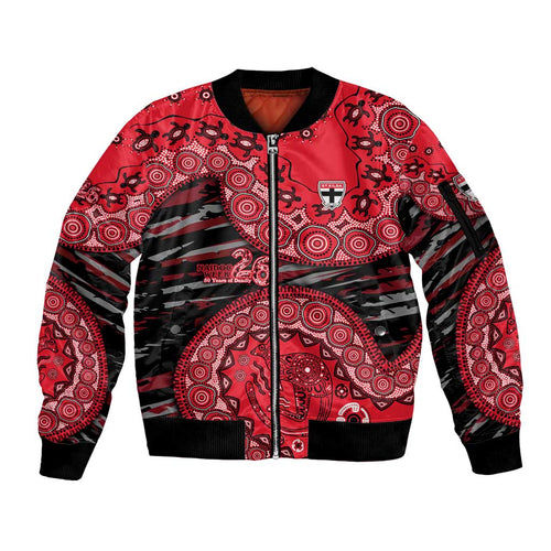 St Kilda Saints NAIDOC Week 2026 Sleeve Zip Bomber Jacket Australian Aboriginal Dot Art Dreamtime Pattern Style