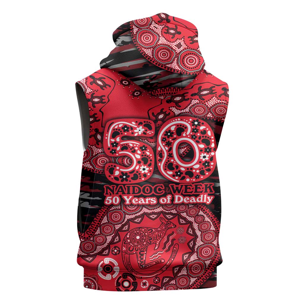 St Kilda Saints NAIDOC Week 2026 Sleeveless Hoodie Australian Aboriginal Dot Art Dreamtime Pattern Style