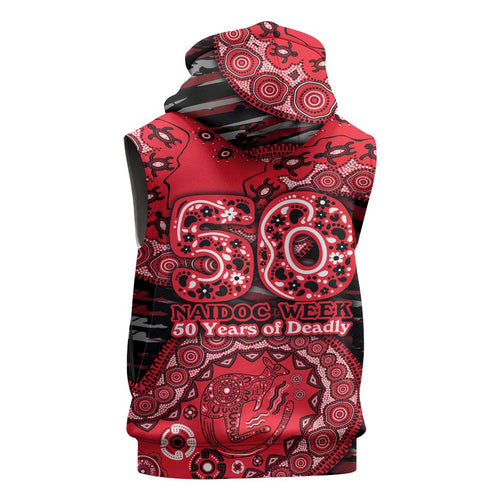 St Kilda Saints NAIDOC Week 2026 Sleeveless Hoodie Australian Aboriginal Dot Art Dreamtime Pattern Style