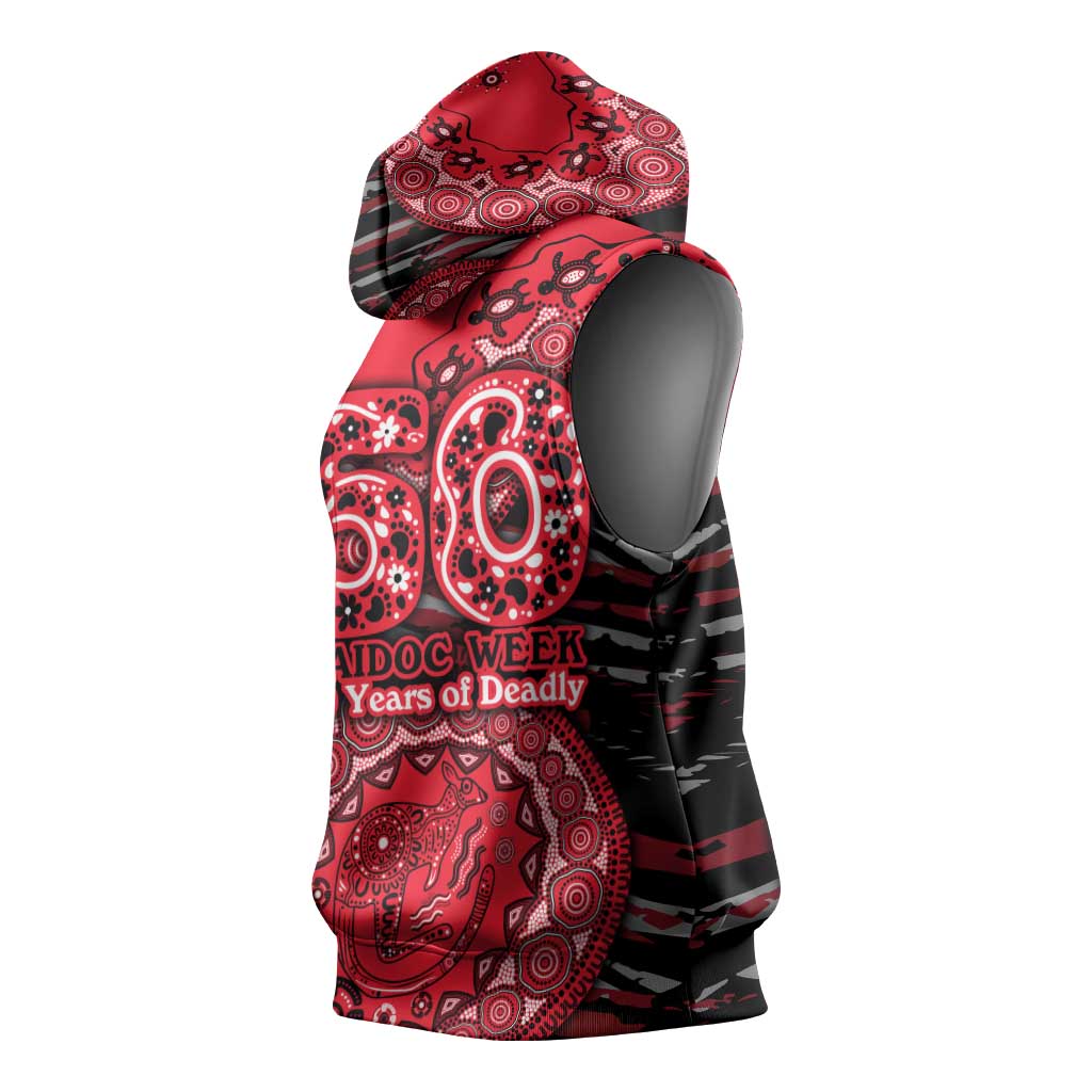 St Kilda Saints NAIDOC Week 2026 Sleeveless Hoodie Australian Aboriginal Dot Art Dreamtime Pattern Style