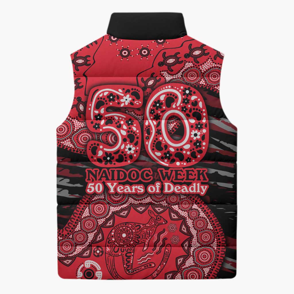 St Kilda Saints NAIDOC Week 2026 Sleeveless Puffer Jacket Australian Aboriginal Dot Art Dreamtime Pattern Style