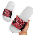 St Kilda Saints NAIDOC Week 2026 Slide Sandals Australian Aboriginal Dot Art Dreamtime Pattern Style