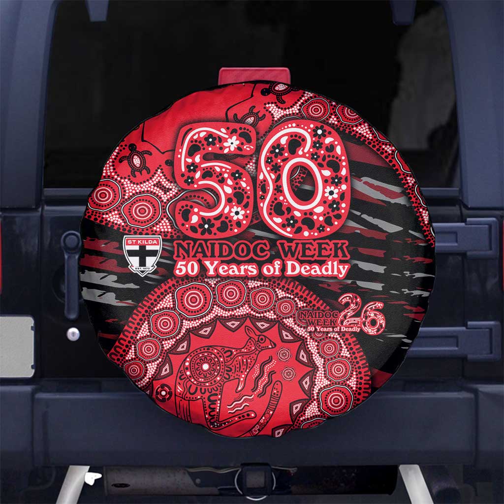 St Kilda Saints NAIDOC Week 2026 Spare Tire Cover Australian Aboriginal Dot Art Dreamtime Pattern Style