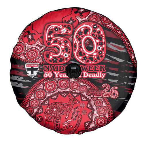 St Kilda Saints NAIDOC Week 2026 Spare Tire Cover Australian Aboriginal Dot Art Dreamtime Pattern Style