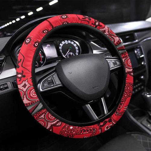 St Kilda Saints NAIDOC Week 2026 Steering Wheel Cover Australian Aboriginal Dot Art Dreamtime Pattern Style