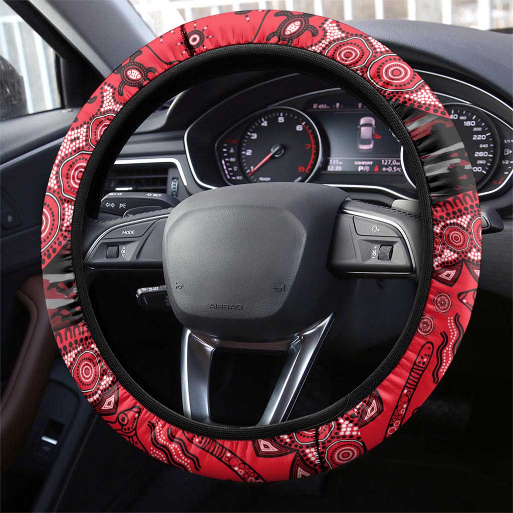 St Kilda Saints NAIDOC Week 2026 Steering Wheel Cover Australian Aboriginal Dot Art Dreamtime Pattern Style