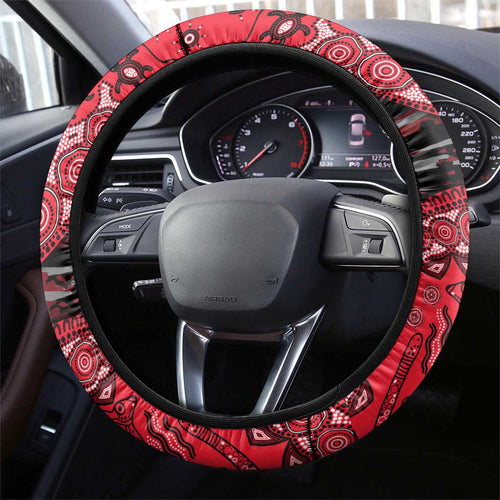 St Kilda Saints NAIDOC Week 2026 Steering Wheel Cover Australian Aboriginal Dot Art Dreamtime Pattern Style