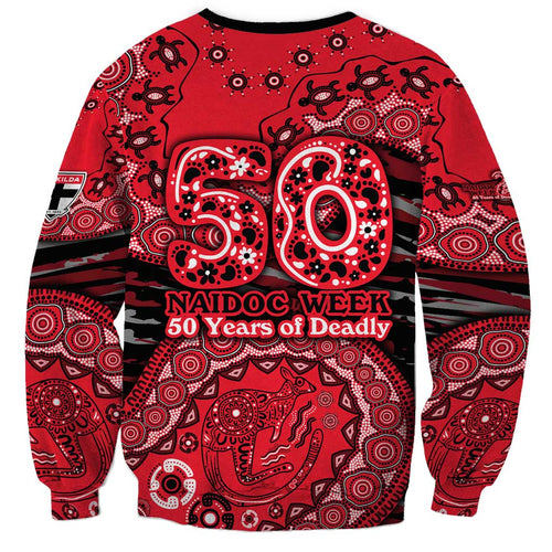 St Kilda Saints NAIDOC Week 2026 Sweatshirt Australian Aboriginal Dot Art Dreamtime Pattern Style