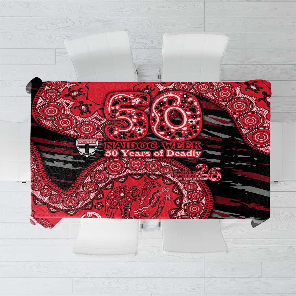 St Kilda Saints NAIDOC Week 2026 Tablecloth Australian Aboriginal Dot Art Dreamtime Pattern Style