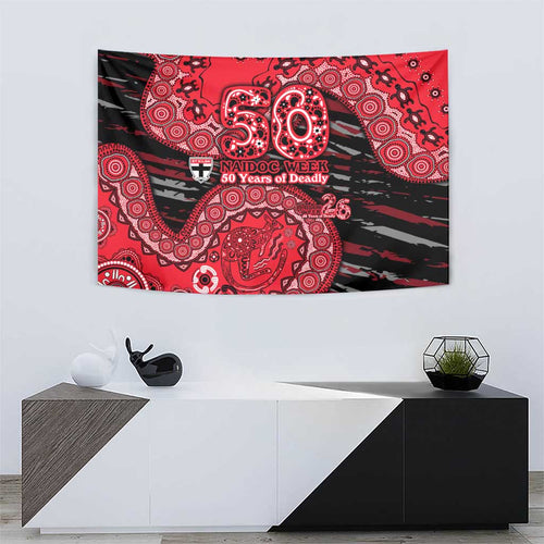 St Kilda Saints NAIDOC Week 2026 Tapestry Australian Aboriginal Dot Art Dreamtime Pattern Style