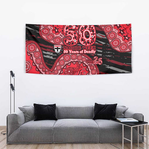 St Kilda Saints NAIDOC Week 2026 Tapestry Australian Aboriginal Dot Art Dreamtime Pattern Style