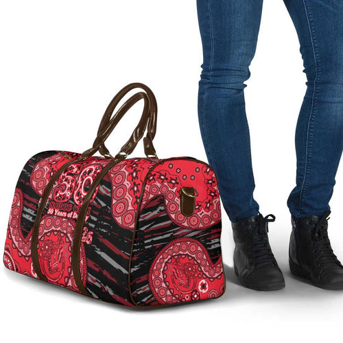 St Kilda Saints NAIDOC Week 2026 Travel Bag Australian Aboriginal Dot Art Dreamtime Pattern Style
