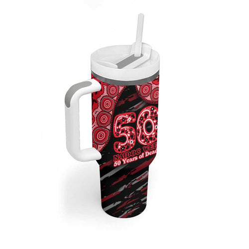 St Kilda Saints NAIDOC Week 2026 Tumbler With Handle Australian Aboriginal Dot Art Dreamtime Pattern Style