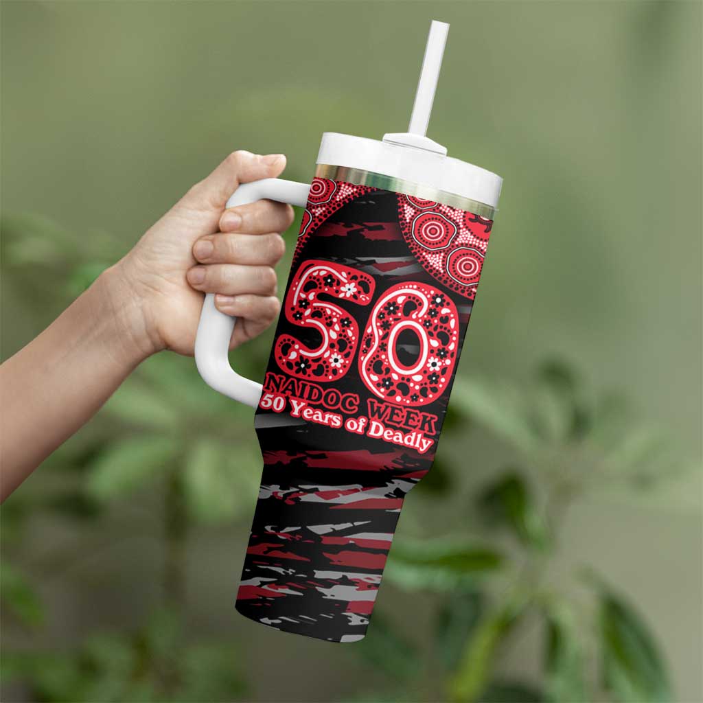 St Kilda Saints NAIDOC Week 2026 Tumbler With Handle Australian Aboriginal Dot Art Dreamtime Pattern Style