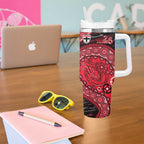 St Kilda Saints NAIDOC Week 2026 Tumbler With Handle Australian Aboriginal Dot Art Dreamtime Pattern Style