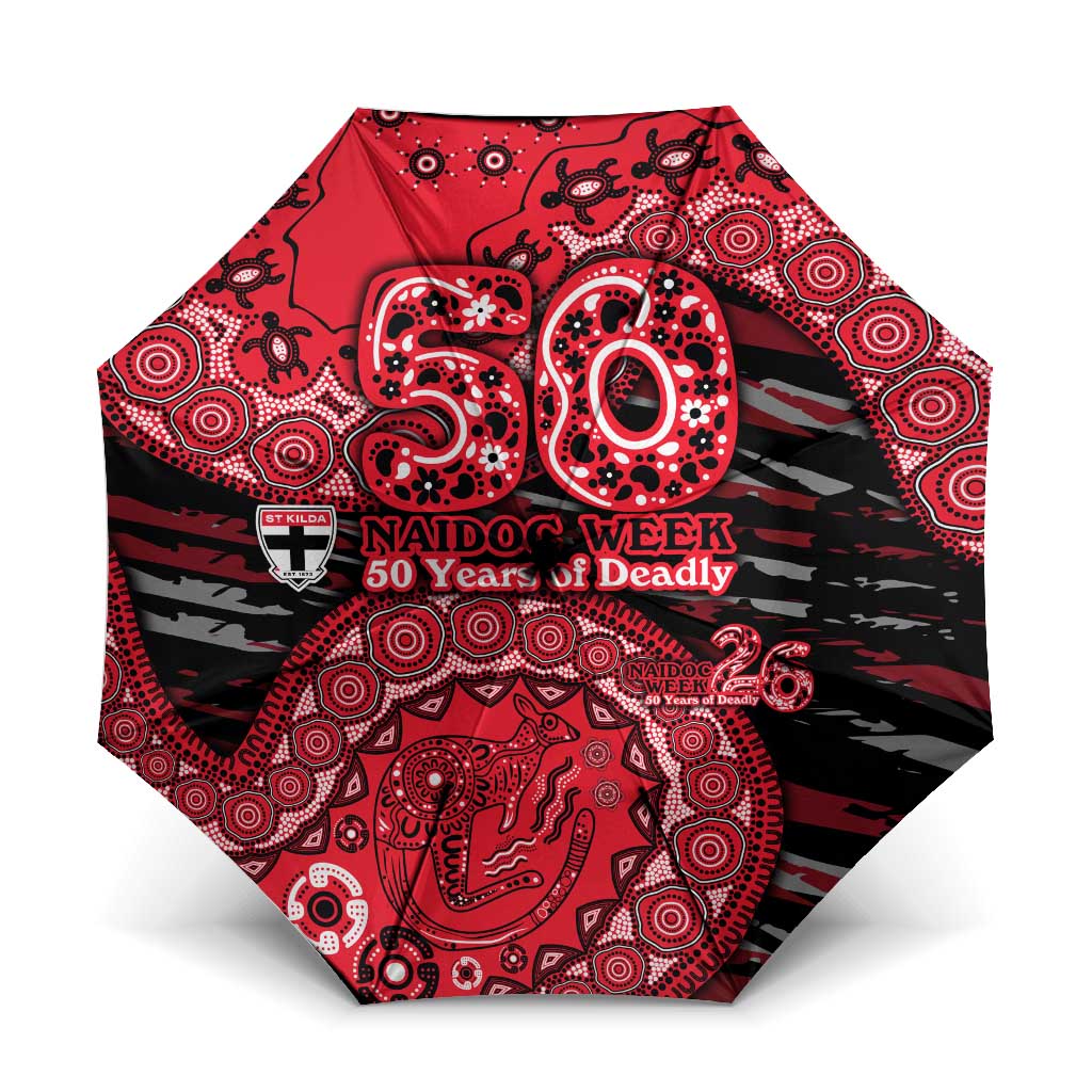 St Kilda Saints NAIDOC Week 2026 Umbrella Australian Aboriginal Dot Art Dreamtime Pattern Style