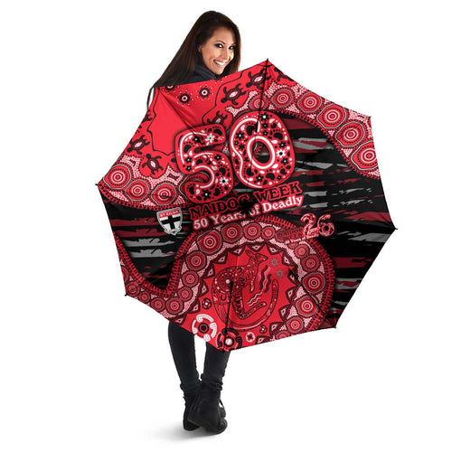 St Kilda Saints NAIDOC Week 2026 Umbrella Australian Aboriginal Dot Art Dreamtime Pattern Style