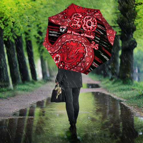St Kilda Saints NAIDOC Week 2026 Umbrella Australian Aboriginal Dot Art Dreamtime Pattern Style