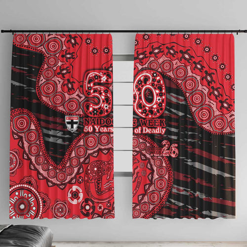 St Kilda Saints NAIDOC Week 2026 Window Curtain Australian Aboriginal Dot Art Dreamtime Pattern Style
