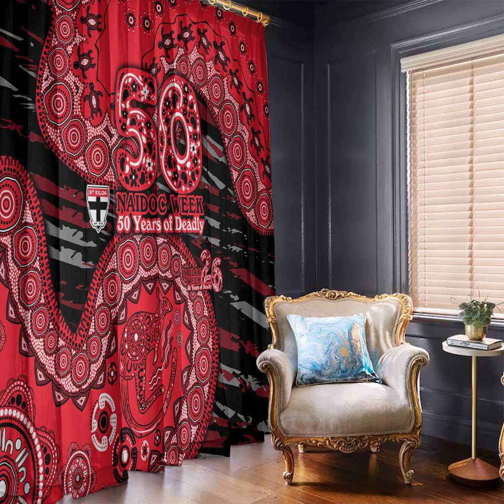 St Kilda Saints NAIDOC Week 2026 Window Curtain Australian Aboriginal Dot Art Dreamtime Pattern Style