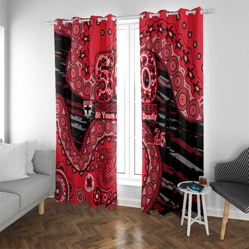 St Kilda Saints NAIDOC Week 2026 Window Curtain Australian Aboriginal Dot Art Dreamtime Pattern Style