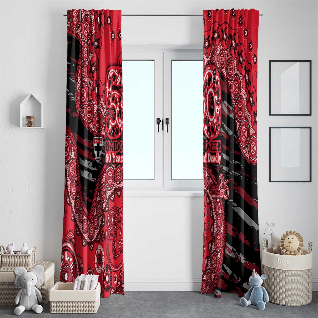 St Kilda Saints NAIDOC Week 2026 Window Curtain Australian Aboriginal Dot Art Dreamtime Pattern Style