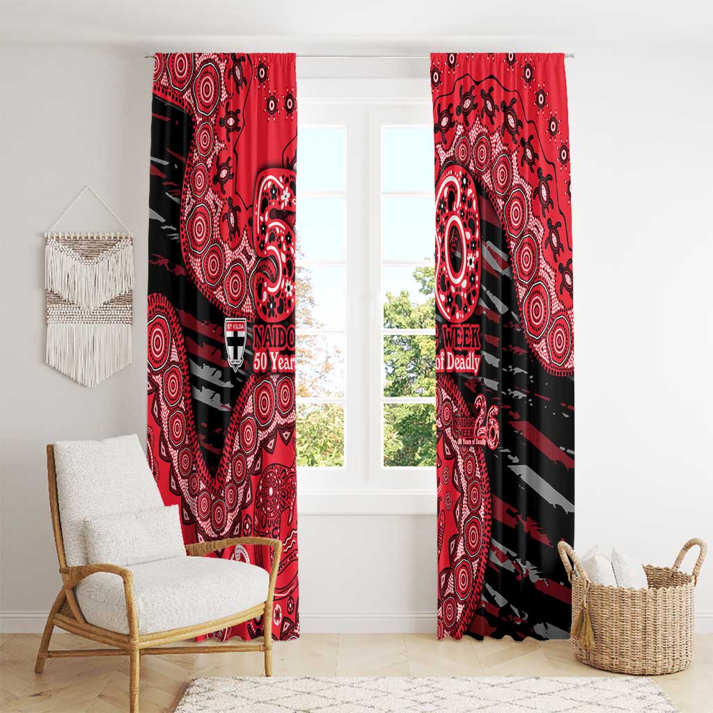 St Kilda Saints NAIDOC Week 2026 Window Curtain Australian Aboriginal Dot Art Dreamtime Pattern Style