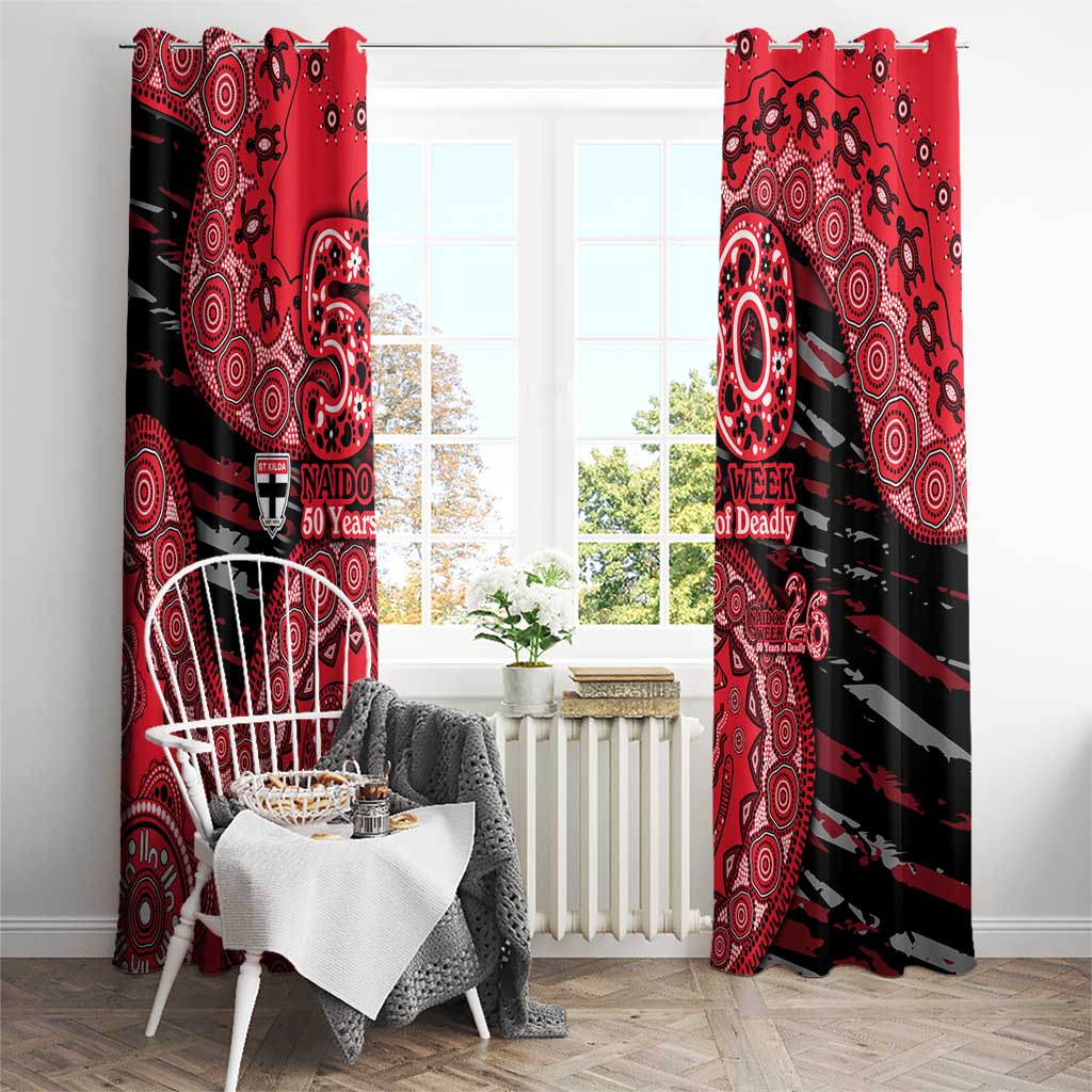 St Kilda Saints NAIDOC Week 2026 Window Curtain Australian Aboriginal Dot Art Dreamtime Pattern Style