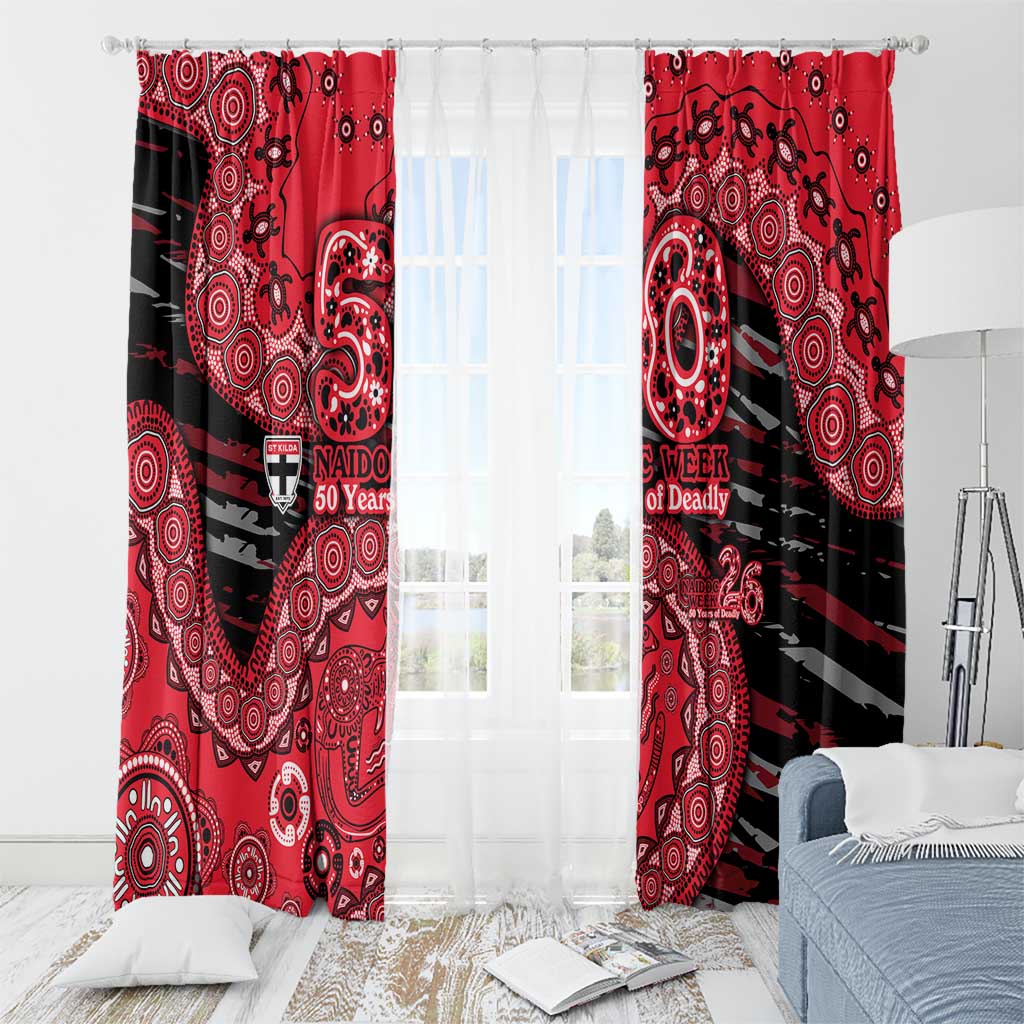 St Kilda Saints NAIDOC Week 2026 Window Curtain Australian Aboriginal Dot Art Dreamtime Pattern Style