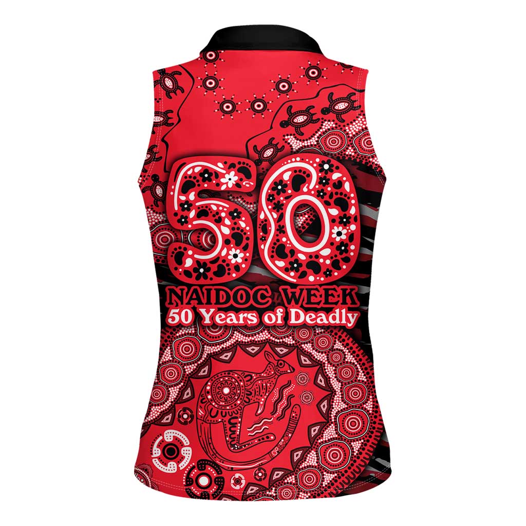 St Kilda Saints NAIDOC Week 2026 Women Sleeveless Polo Shirt Australian Aboriginal Dot Art Dreamtime Pattern Style
