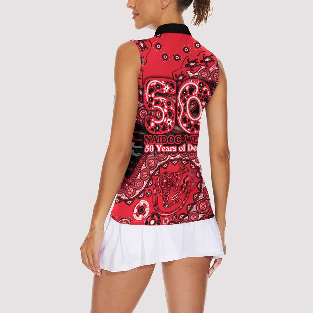 St Kilda Saints NAIDOC Week 2026 Women Sleeveless Polo Shirt Australian Aboriginal Dot Art Dreamtime Pattern Style