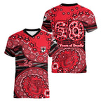 St Kilda Saints NAIDOC Week 2026 Women V-Neck T-Shirt Australian Aboriginal Dot Art Dreamtime Pattern Style