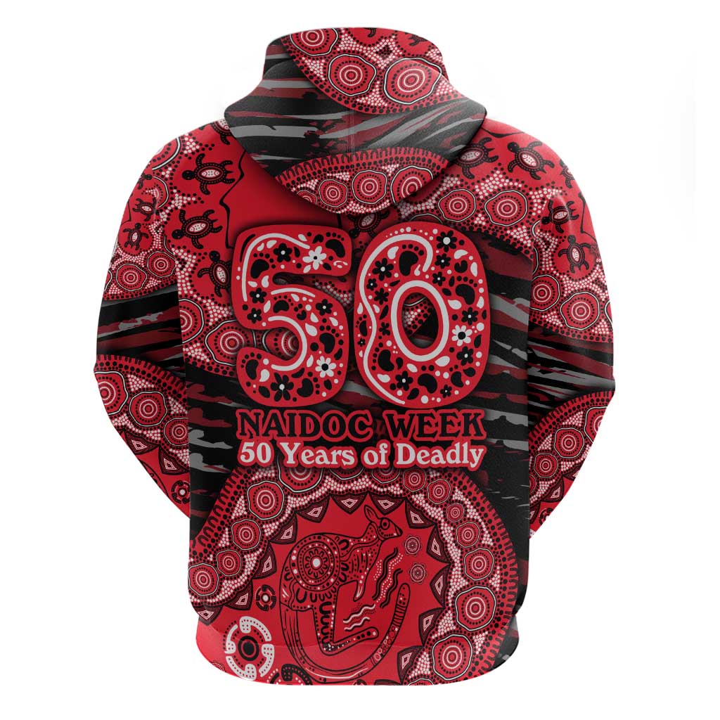 St Kilda Saints NAIDOC Week 2026 Zip Hoodie Australian Aboriginal Dot Art Dreamtime Pattern Style