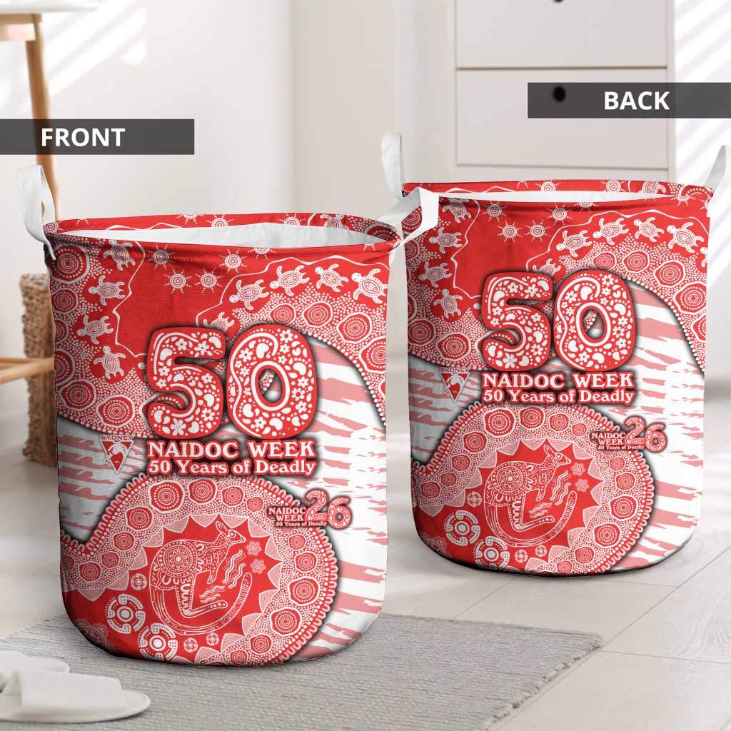 Sydney Swans NAIDOC Week 2026 Laundry Basket Australian Aboriginal Dot Art Dreamtime Pattern Style