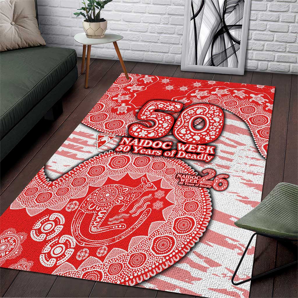 Sydney Swans NAIDOC Week 2026 Area Rug Australian Aboriginal Dot Art Dreamtime Pattern Style