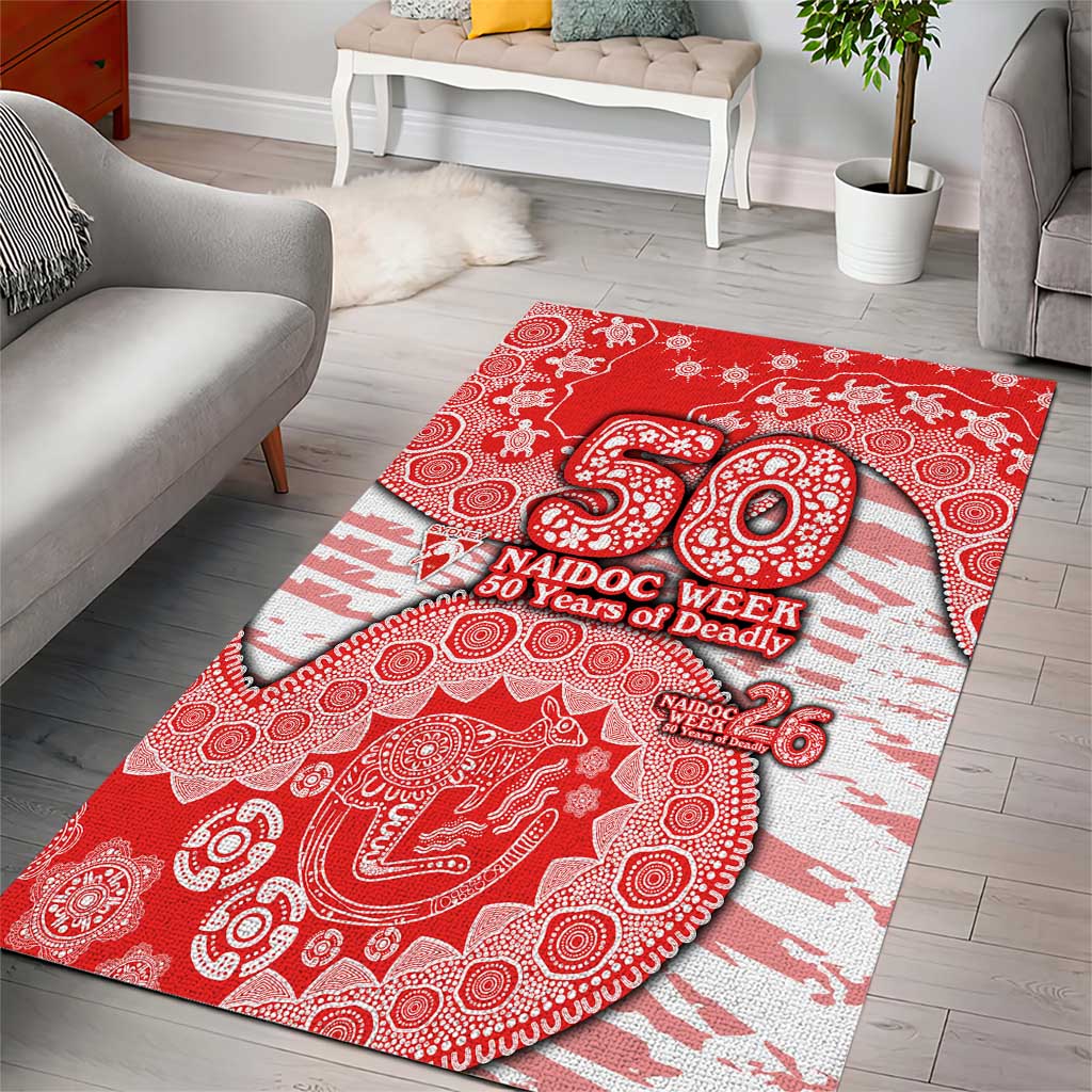 Sydney Swans NAIDOC Week 2026 Area Rug Australian Aboriginal Dot Art Dreamtime Pattern Style
