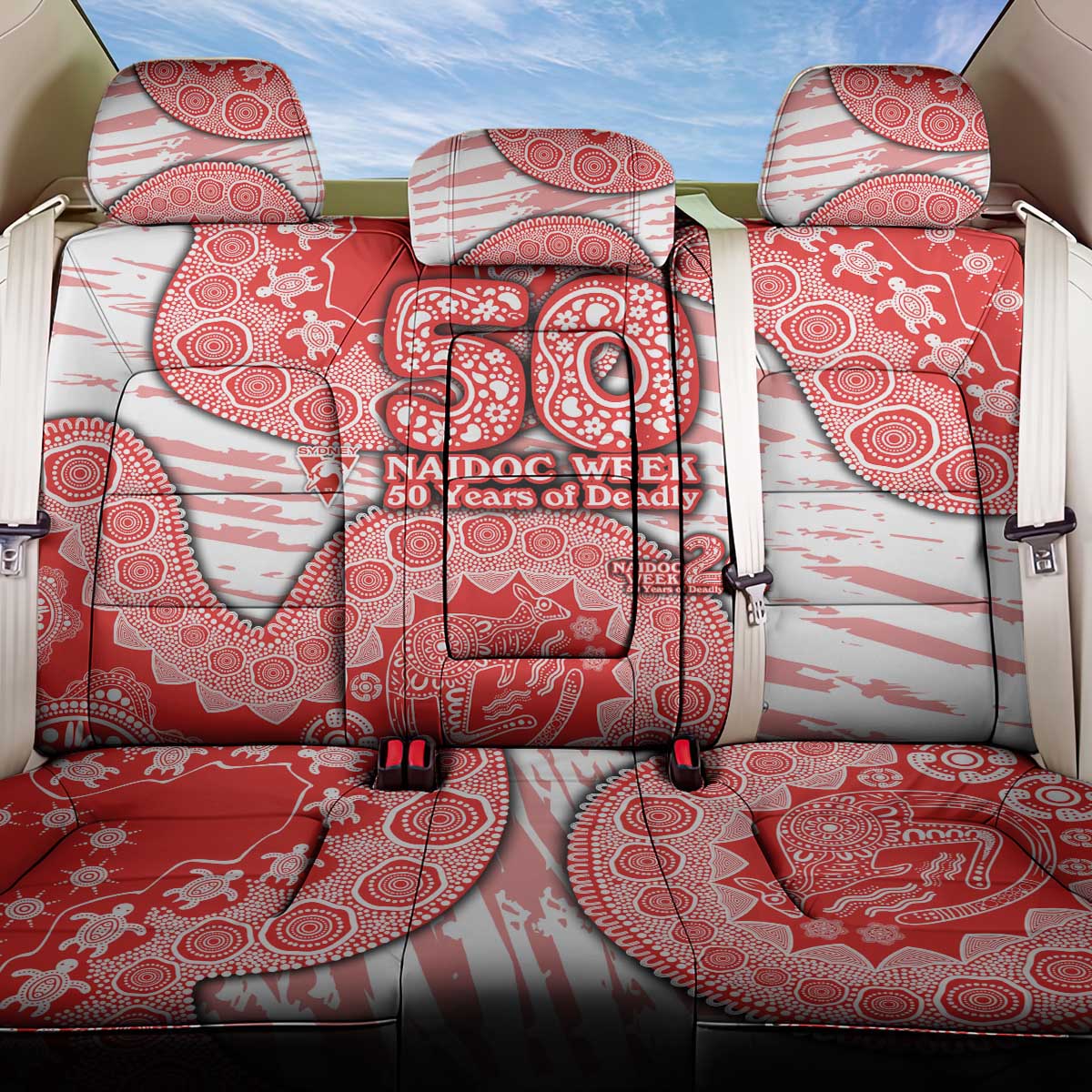 Sydney Swans NAIDOC Week 2026 Back Car Seat Cover Australian Aboriginal Dot Art Dreamtime Pattern Style