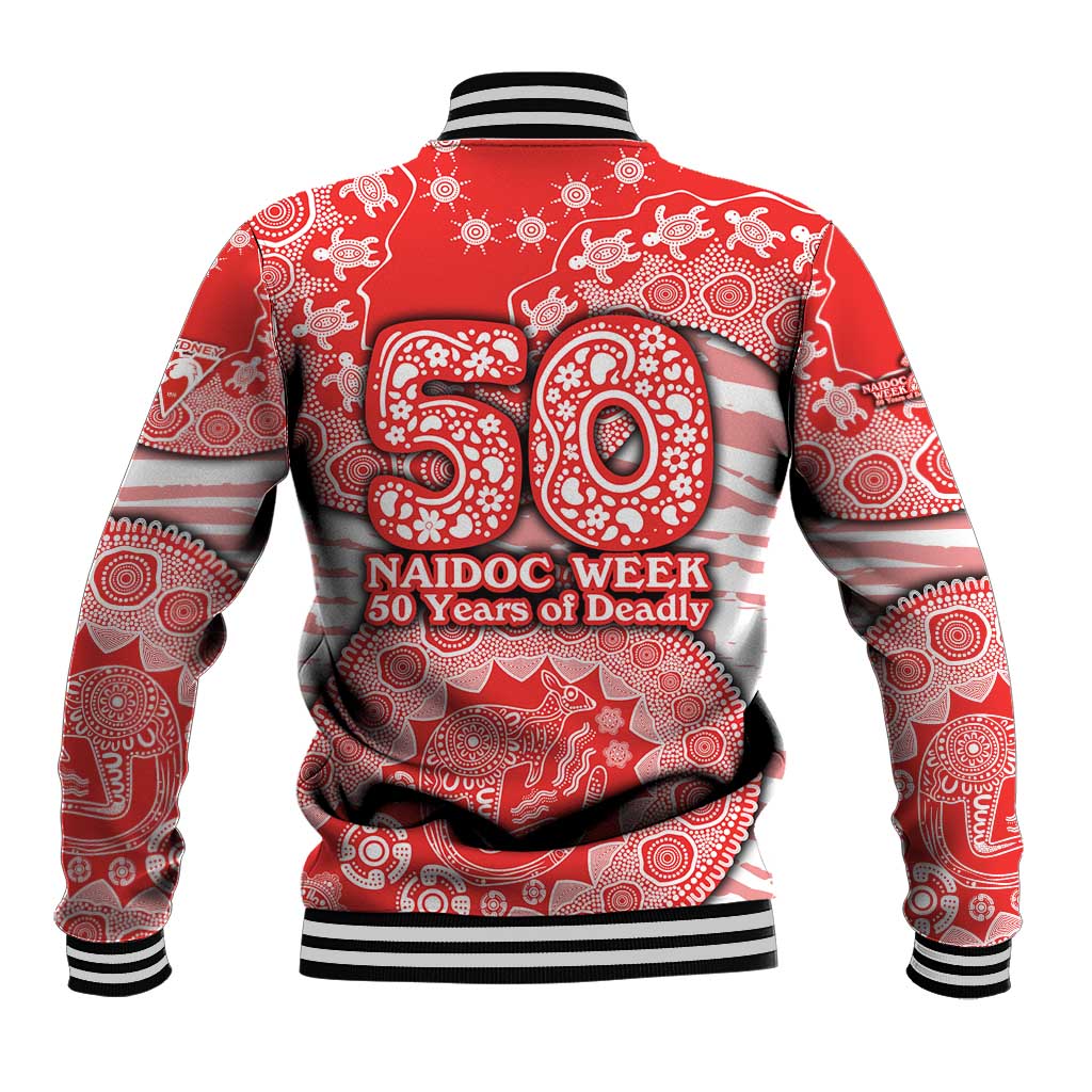 Sydney Swans NAIDOC Week 2026 Baseball Jacket Australian Aboriginal Dot Art Dreamtime Pattern Style